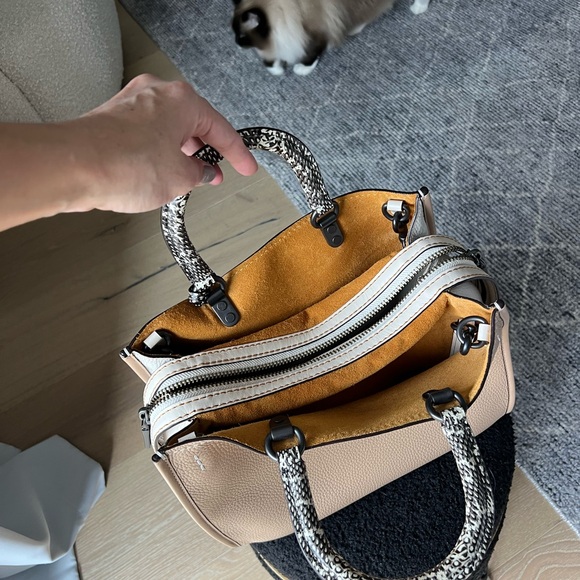 Coach Rouge Beige Tote with Snakeskin Accents - Picture 6 of 17